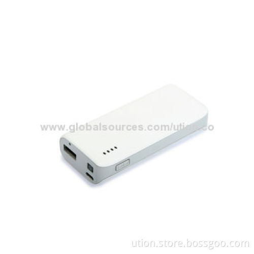 White Cheap Portable Charger/Power Bank, 4,000mAh for All Smartphones and iPhone